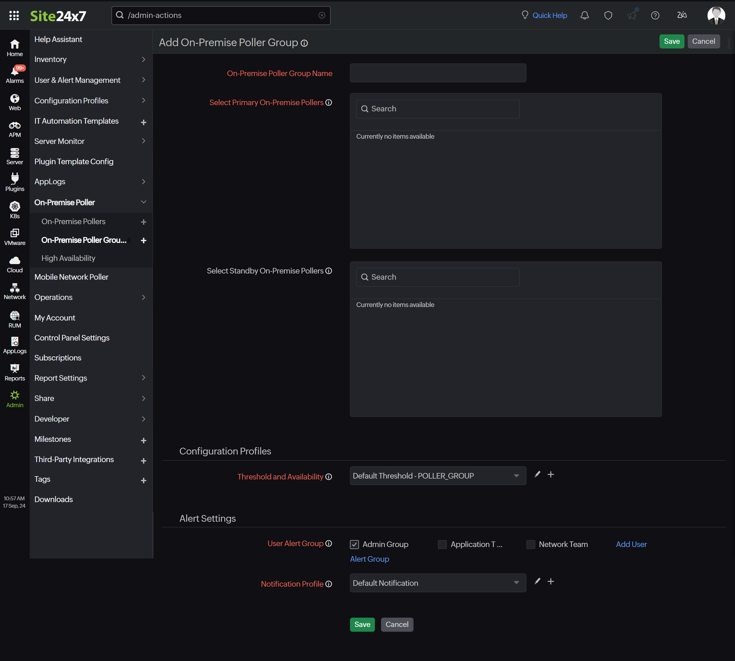 Adding an On-Premise Poller Group