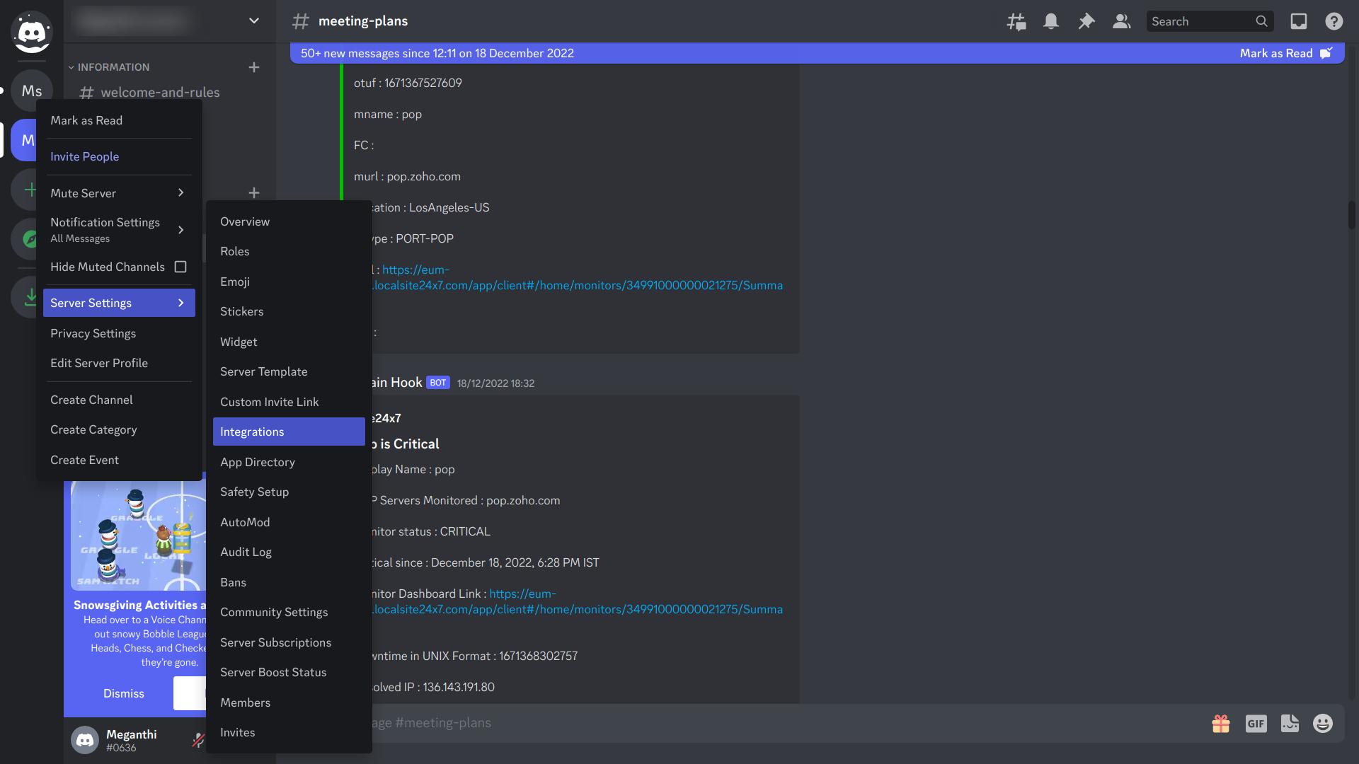 navigation for discord integration