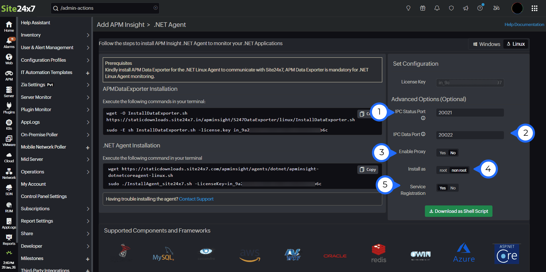 Advance configuration
