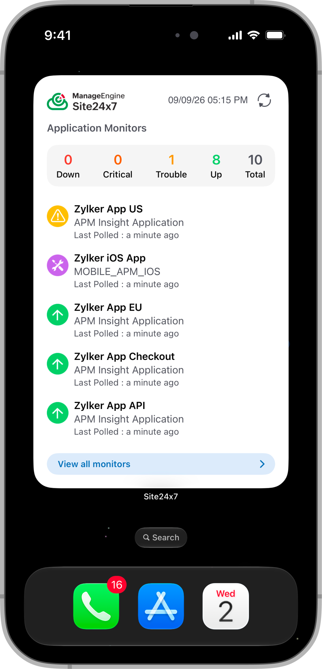 Monitor Group Widget
