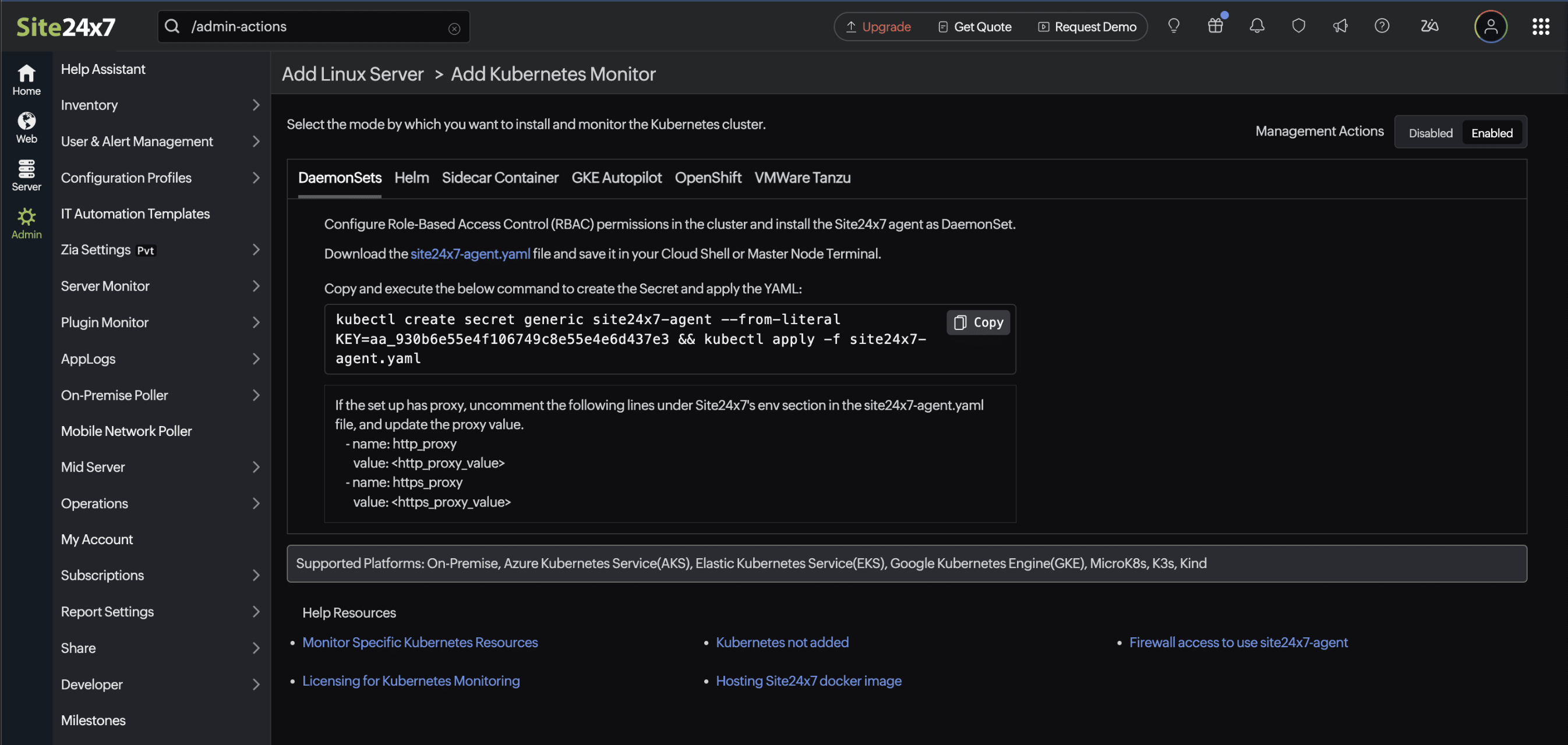 Add K8s Management Actions Add K8s Management Actions