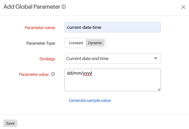 Global Parameters - Dynamic  Global Parameters - Dynamic