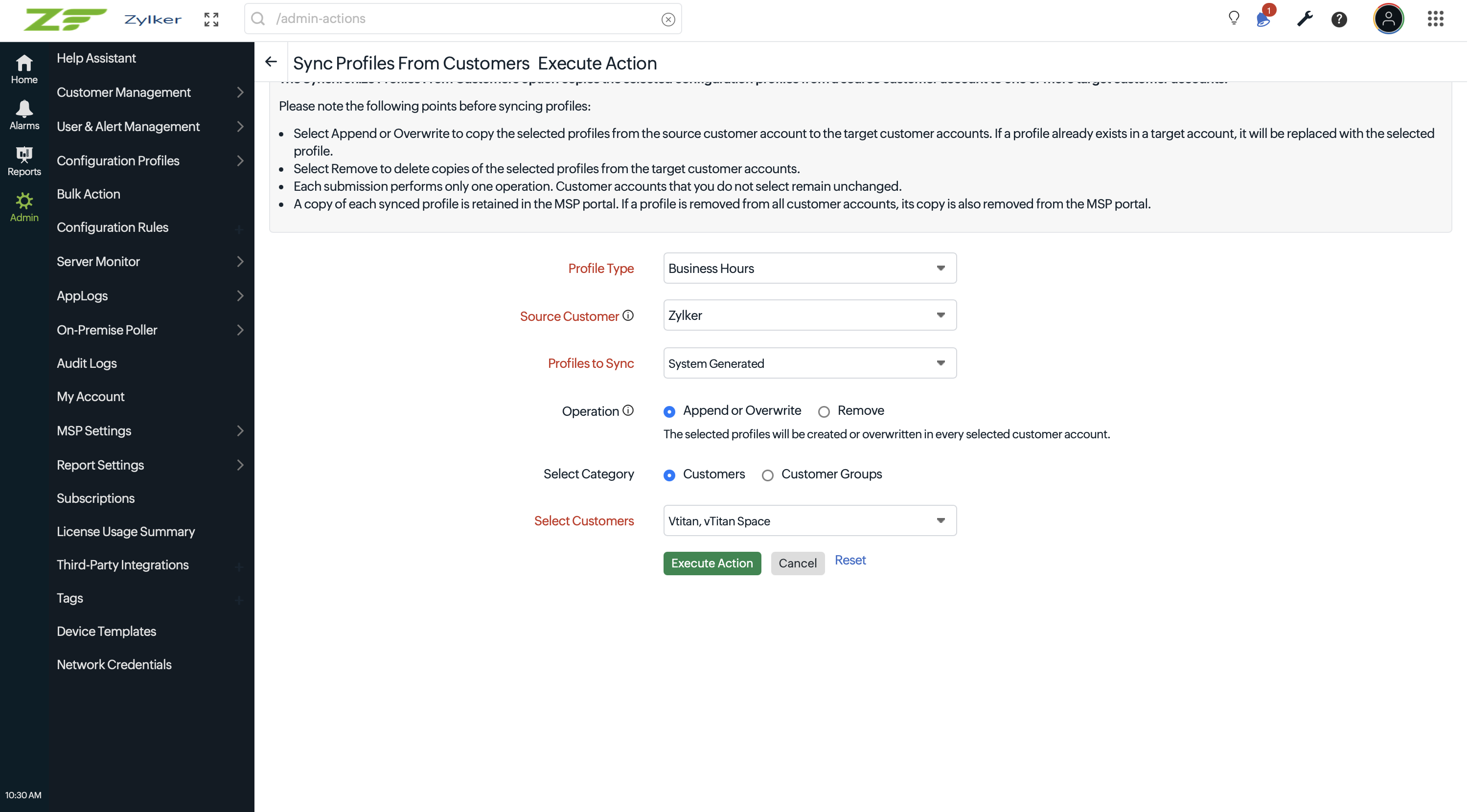 Sync Profiles from Customer Sync Profiles from Customer