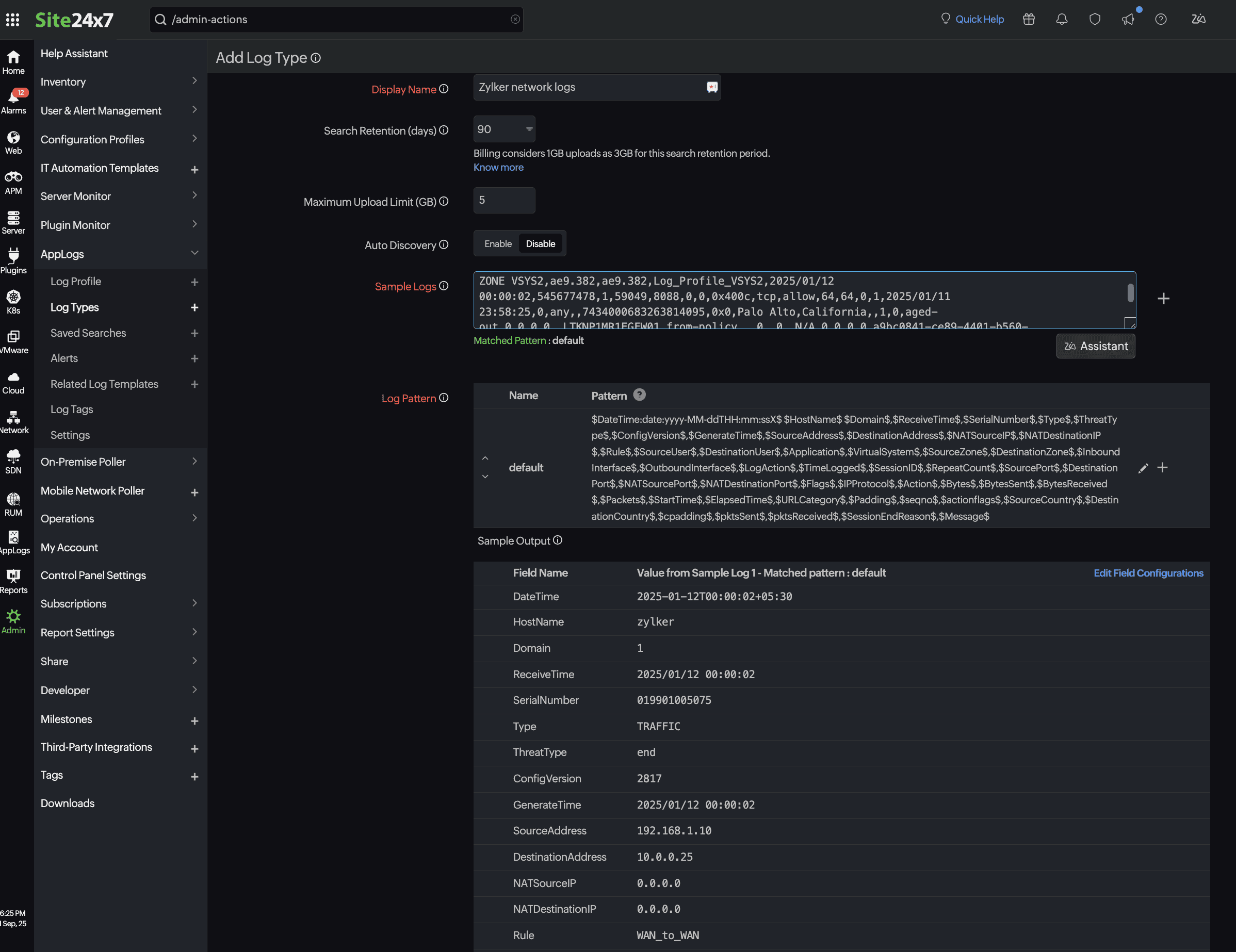 Network profile