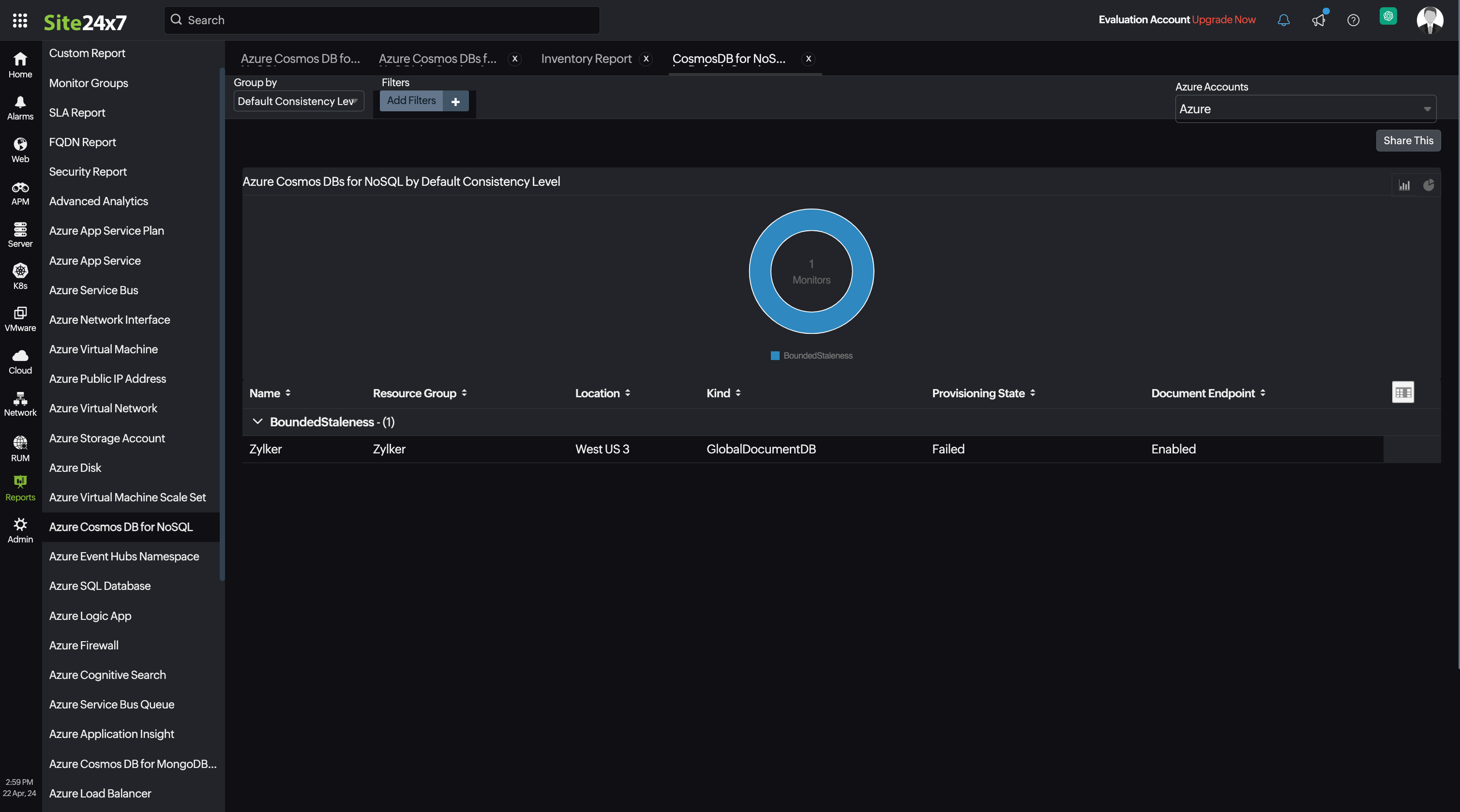 CosmosDB for NoSQL Report