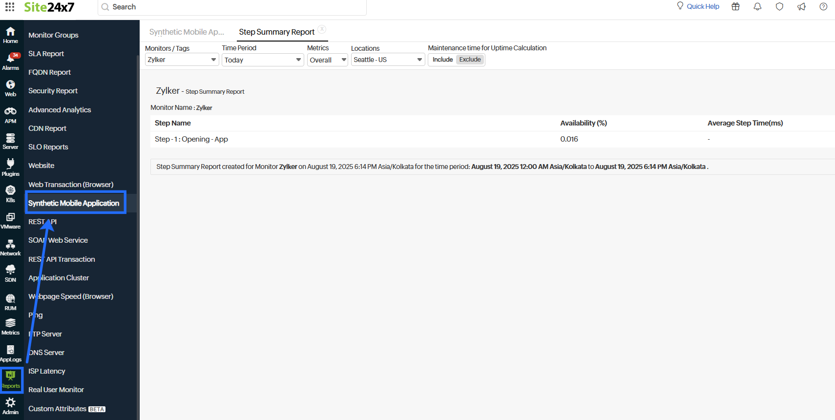 Step Summary Report - Synthetic Mobile Application
