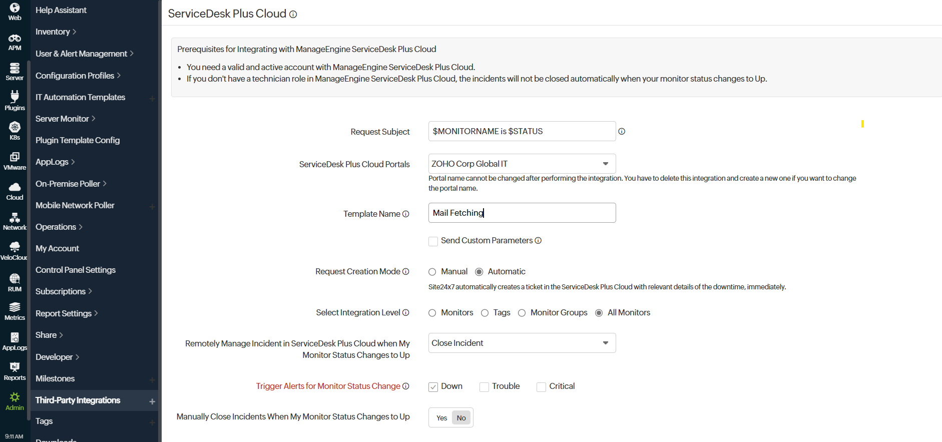 Service Desk Plus Cloud